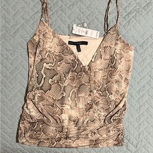 White House Black Market Beige Snakeskin Camisole